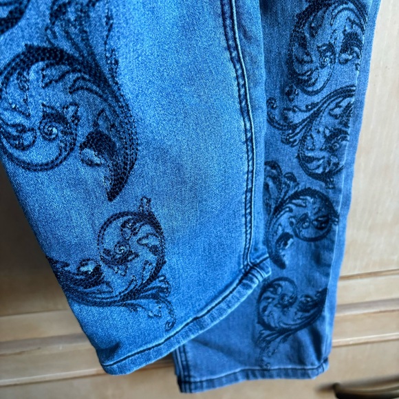 DG2 by Diane Gilman Denim - DG2 Embroidered Jeans Medium Wash 16W